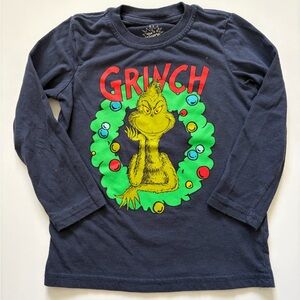 Grinch Graphic Long-Sleeve Kids Shirt - Navy